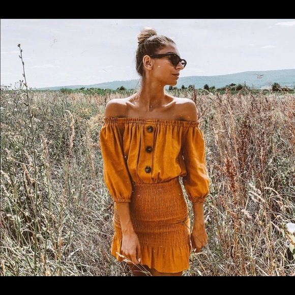 Zara Dresses & Skirts - Zara Rustic Dress in Mustard